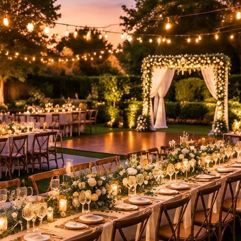 Packages set up for an event